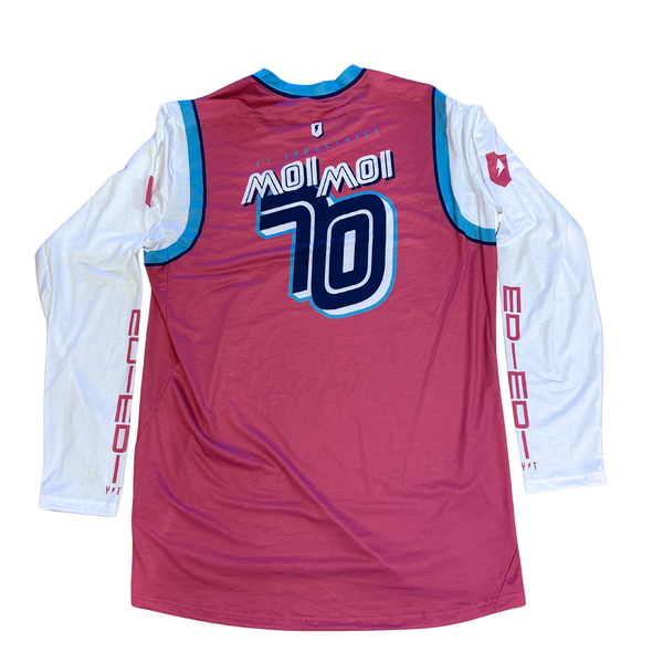 CUSTOM SIGNED MOIR WORLD CUP RACE JERSEY PINK/WHITE